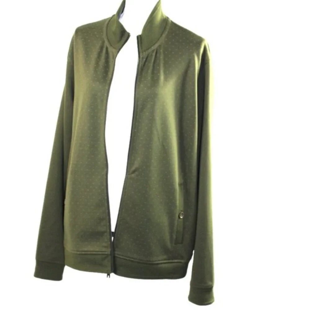 Ted Baker London Robine Olive Green Front Zip Jacket Size 6 (US XXL)